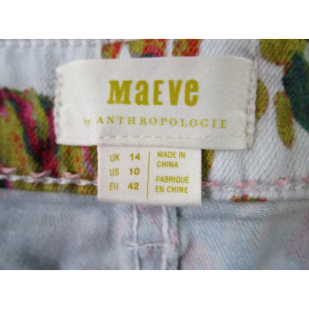 Maeve by Antrhopologie Rose Garden Floral Fringed Hem Skirt Ladies 10 GUC - Picture 2 of 16